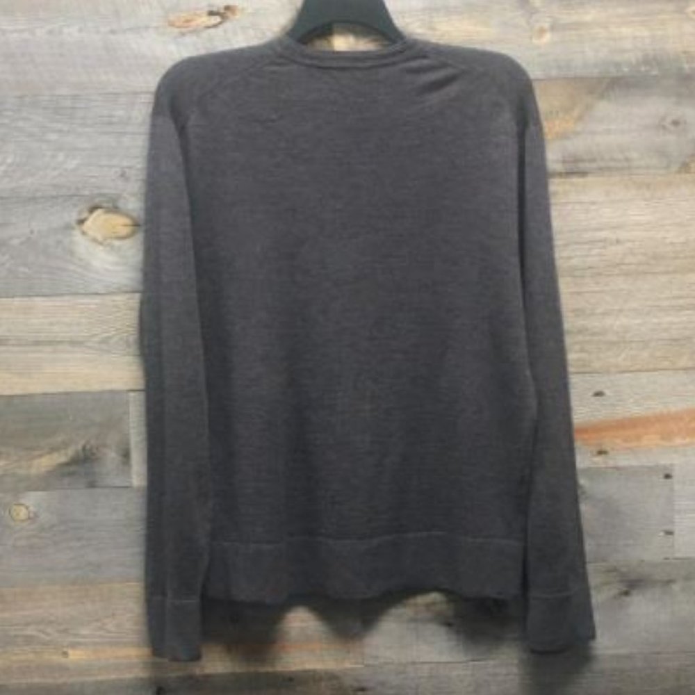 Murano Italian Merino Wool V-Neck Sweater Gray XL - Picture 2 of 4
